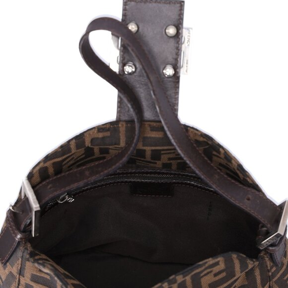 FENDI Zucca Handbag Dark Brown Brown Jacquard Leather - Picture 7 of 7